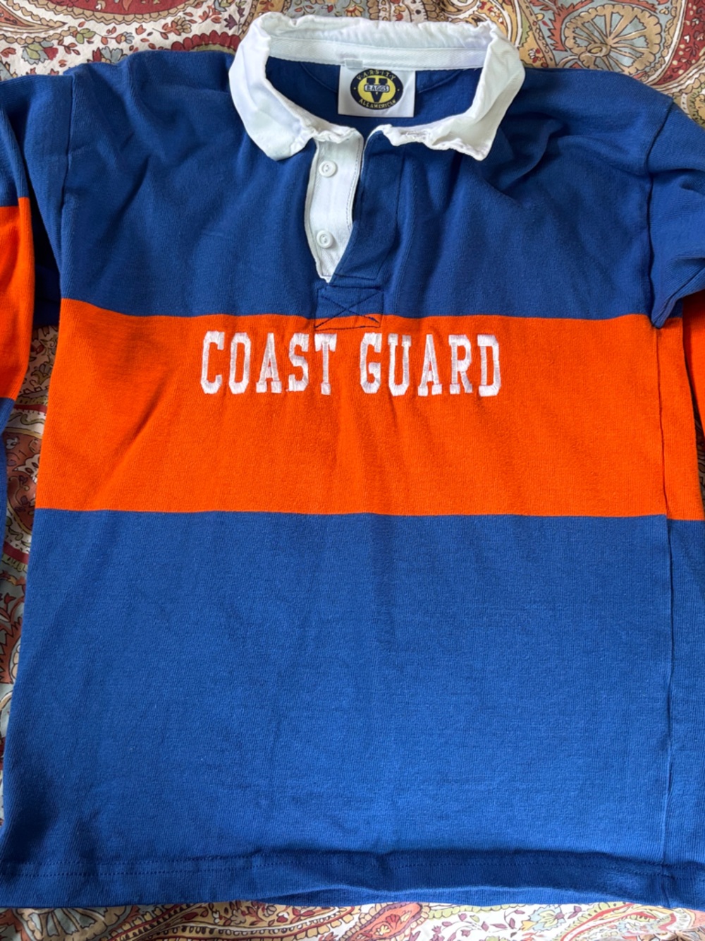 Blue & Orange Coast Guard Rugby Shirt
